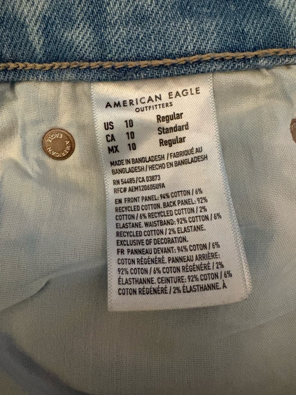 American Eagle Curvy Super High Rise Straight Light Wash Jean - Picture 9 of 9